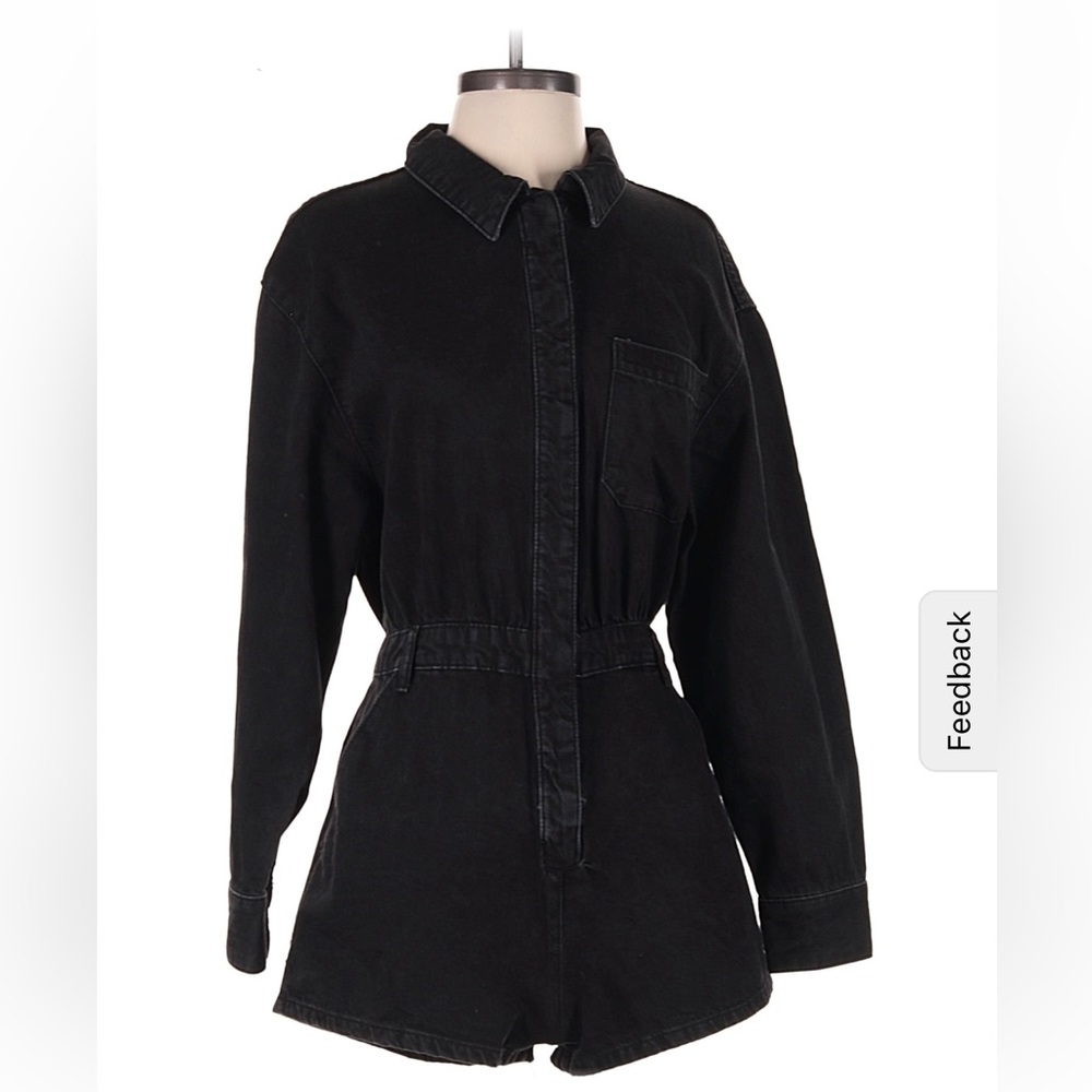 Zara Black Denim Romper